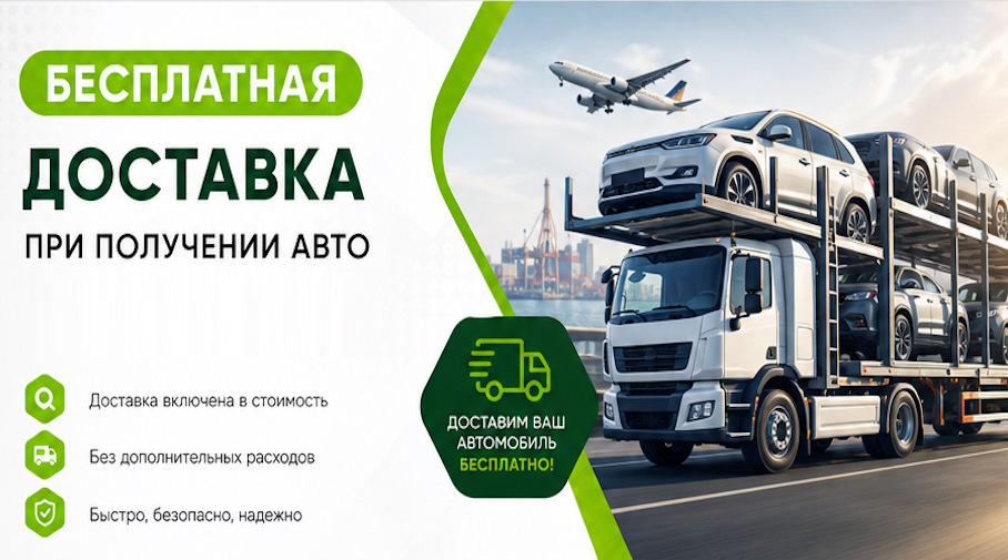 Акция! Бесплатная доставка по Стерлитамаке при получении авто